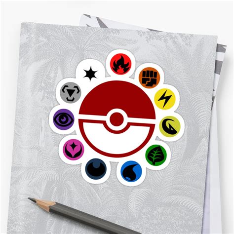 "Pokemon TCG Types" Stickers by JD Rowe | Redbubble