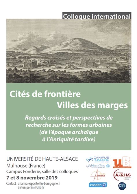 Colloque International Cit S De Fronti Re Villes Des Marges Regards