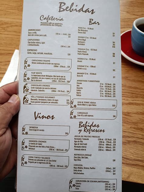 Carta Del Restaurante Crepas Cronos Colima