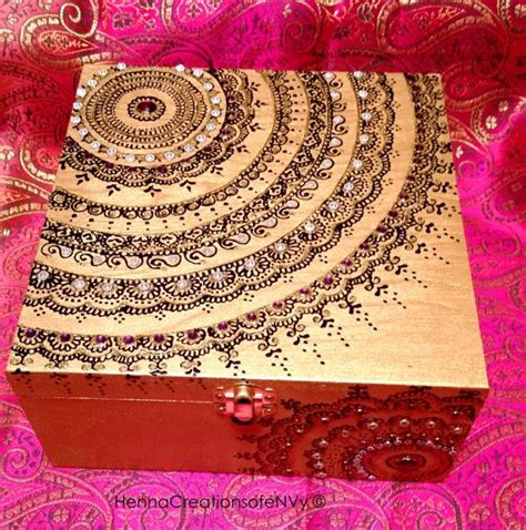 Henna Mendhi Inspired Gold Mandala Keepsake Jewelry Box With Etsy