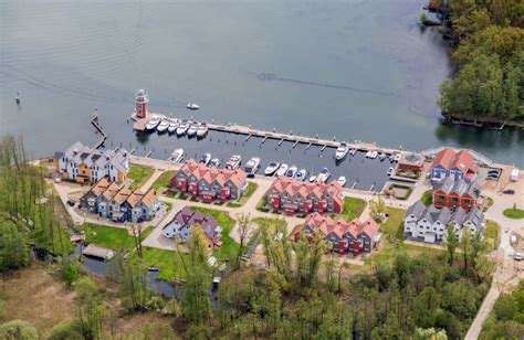 Plau Am See Von Oben Hafendorf Mit Yachthafen Sportboot