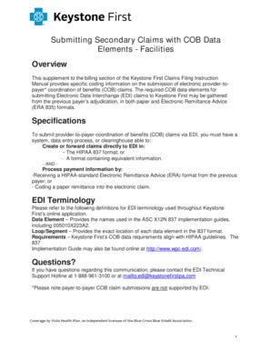 Fillable Online Submitting And EDI Claim For Facilities Providers