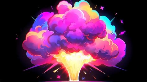 Premium AI Image | hand drawn cartoon nuclear explosion mushroom cloud ...