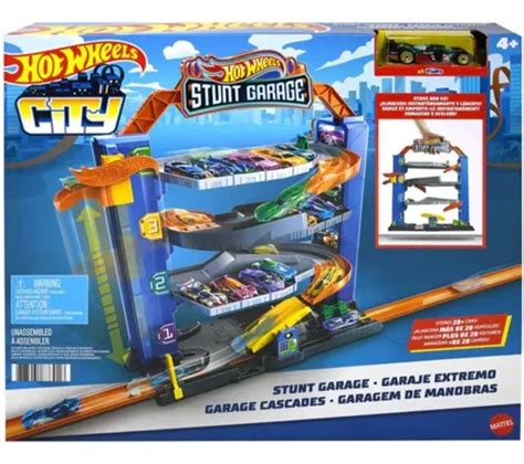 Hot Wheels City Stunt Garage Extremo Elevador Para 20 Coches Envío gratis