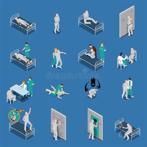 Mental Hospital Isometric Interior Stock Vector Illustration Of