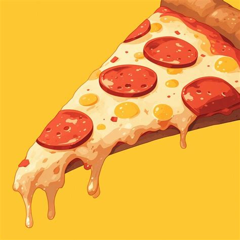 Premium Vector Sizzling Pepperoni Pizza Hot Cartoon Style