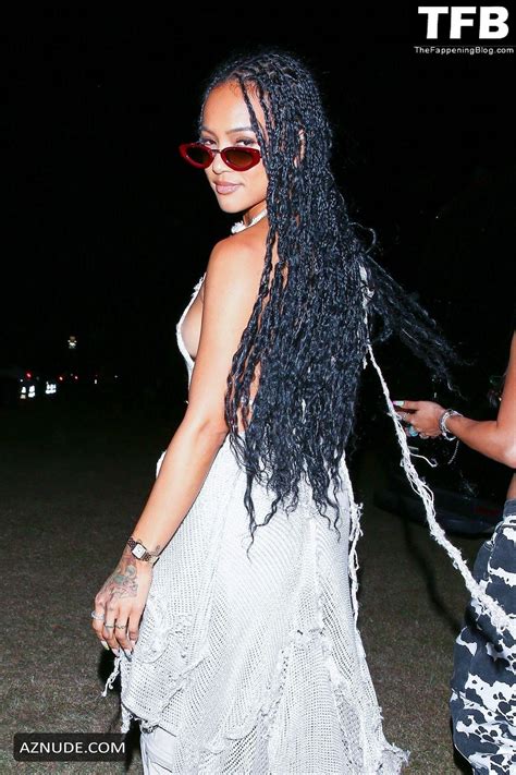 Karrueche Tran Sexy Seen Flashing Her Nude Tits At Coachella In Indio AZNude