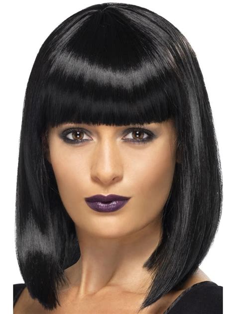 26 Black Rnb Star Blunt Cut Bob With Fringe Women Adult Halloween Wig Costume Accessory One