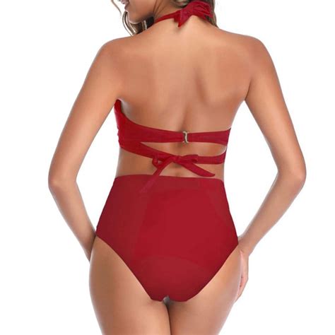 Strój Kąpielowy Bikini Wysoki Stan Bordo Mea eModne