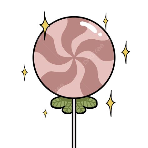 Pink Lollipop Hd Transparent Pink Lollipop With Cute Leaf And Sparkles