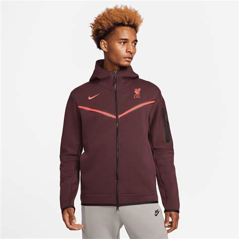 Nike Liverpool F C Tech Fleece Windrunner Full Zip Hoodie In Red For