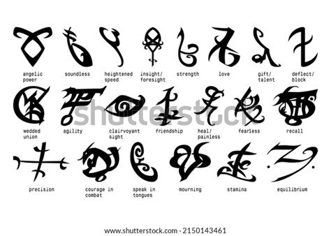 Runes Set Magic Symbols Signs Isolated Stock Vector (Royalty Free ...