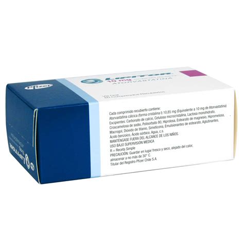 Lipitor Atorvastatina 10 Mg 60 Comprimidos Recubiertos Cruz Verde