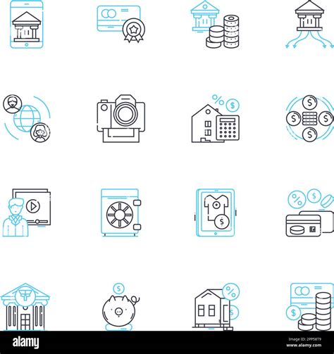 Conjunto de iconos lineales de investigación de mercado Análisis