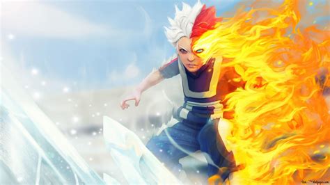 My Hero Academia - Shoto Todoroki,Fire & Ice HD wallpaper download