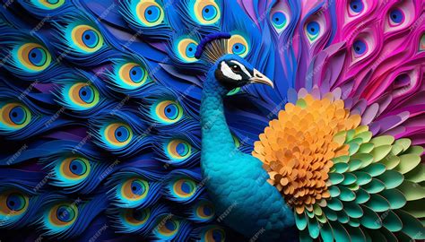 Premium Photo A 3d Design Of An Elegant Minimalist Peacock Its Feathers Subtly Incorporating