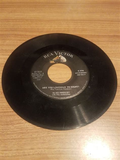 Elvis Presley Rpm Record Are You Lonesome Tonight And B Side Is I