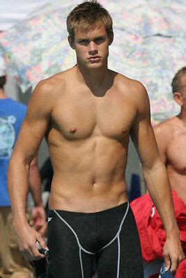 Sports Celebrity Shirtless Male Frat Jock Tall Blonde Dude Swim Gear Athlete PHOTO X Pinup Z