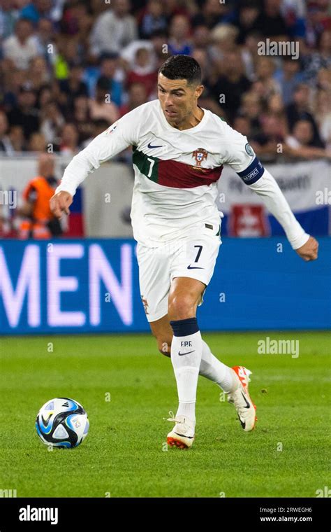 cristiano ronaldo   ball stock photo alamy