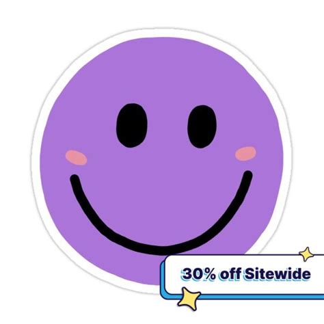 Cute Smiley Face Purple Sticker For Sale By Madebyayla In