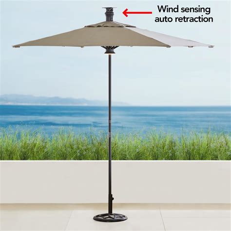 The Wind Sensing Auto Close Patio Umbrella Hammacher Schlemmer