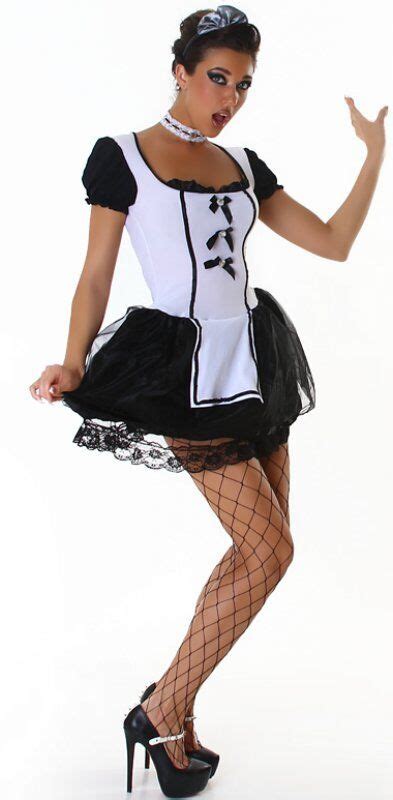 Sexy Damen Karneval Fasching Gogo Kostüm Dienstmädchen Maid