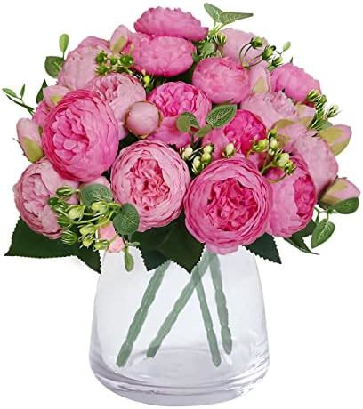 Amazon Flojery Silk Peony Bouquet Vintage Artificial Peonies