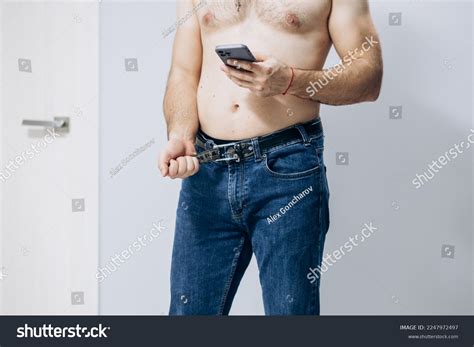 Man Naked Torso His Pants Buttocks Stock Photo Shutterstock
