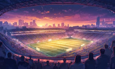 Premium Ai Image An Animation Of Crowds Watching A Soccer Game At Night