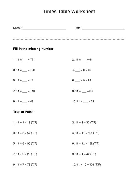 Tabla Del 11 12