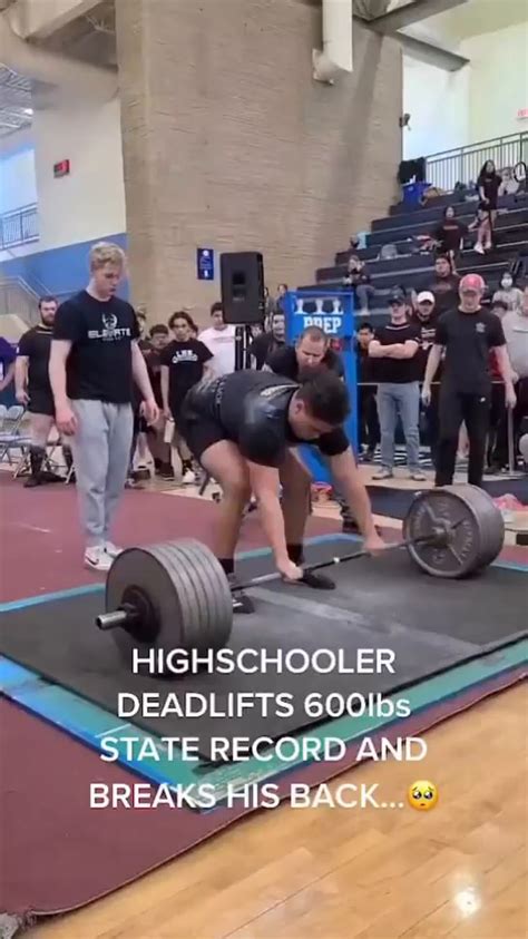 Highschooler Deadlifts S00lbs State Record And Breaks His Back