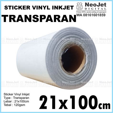 Jual Sample Sticker Vinyl White Putih Transparan PVC INKJET Ukuran 21