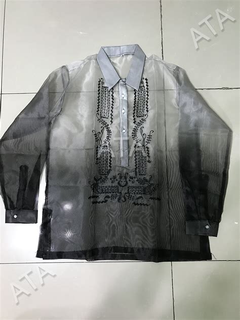 Barong Frosted Organza For Men Monochromatic Lazada PH