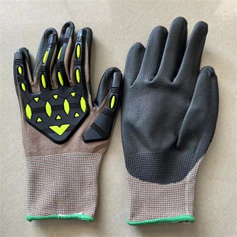 Cut Resistant Level 5 Anti Impact PU Palm Coated Functional Safety Work