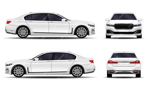 Premium Vector Realistic Car Sedan Front View Side View Back View