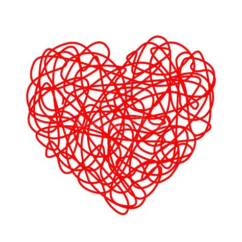 Heart Shaped Tangled Grungy Scribble Stock Illustration Illustration