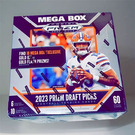 2023 Panini Prizm Draft Picks Football Mega Box Gold Ice Gold Flash