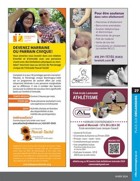 Communications Montmagny Info Loisirs Hiver 2024 Page 26 27