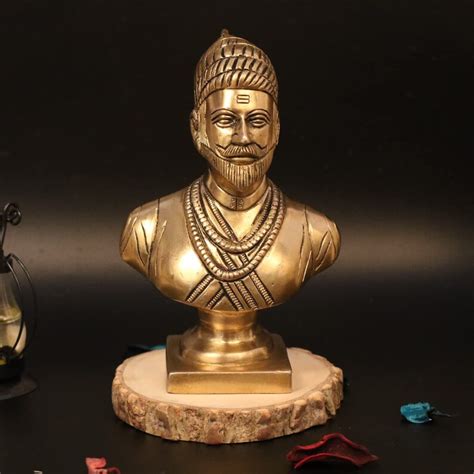 chatrapati shivaji maharaj brass statue home decor gift etsy