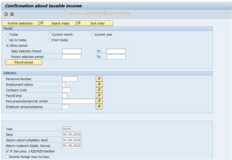 PC00 M18 PRIRZD SAP Tcode Confirmation About Taxable Income