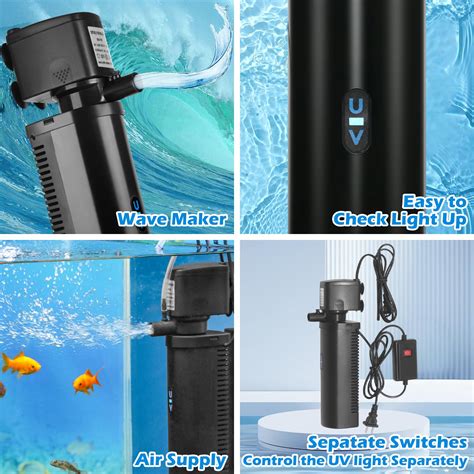 Snapklik.com : Small Pond Filter For 75-300 Gallon Tank, Aquarium U-V