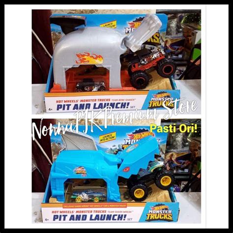Jual Terbaru Hot Wheels Monster Truck Launcher Play Sets With A Monster Truck 1 64 Abu Abu