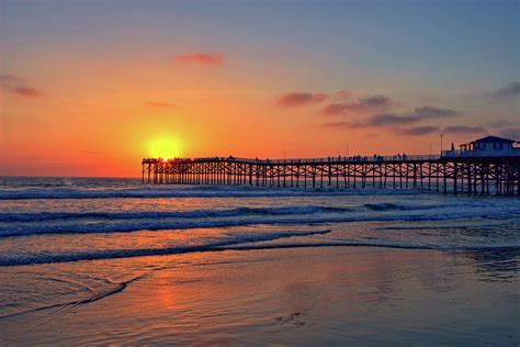 Pacific Beach Pier Sunset Photograph by Peter Tellone - Pixels