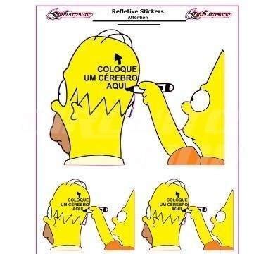 Adesivo Refletivo Moto Bau Roda Capacete Carro Simpsons M