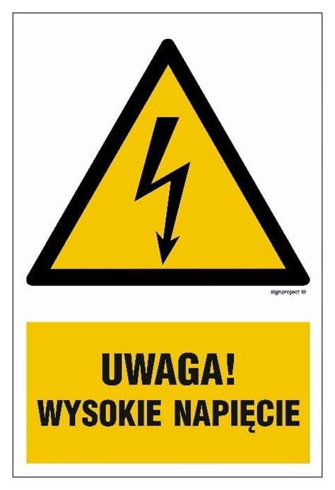 Uwaga wysokie napięcie 15 X 22 5 CM PN PŁYTA LIBRES POLSKA SP