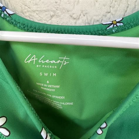 LA Hearts Green Floral Bikini Bottoms Size Small Depop