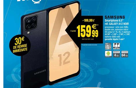 Promo Smartphone R F Galaxy A Noir Samsung Chez Cora