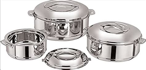 Maxfresh Double Wall Insulated Hot Pot Stainless Steel Casserole Set Of Ml Ml
