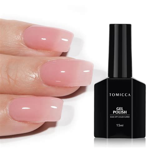 TOMICCA Pink Gel Nail Polish Clear Pink Gel Polish Pink Nude Gel Polish Soak Off UV Jelly Gel