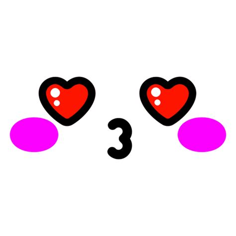 Design Png E Svg De Olhos De Coração Kawaii Beijando Rosto Emoji Para